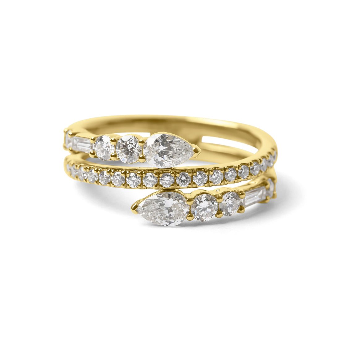 Pear Cut Diamond Split Band Ring