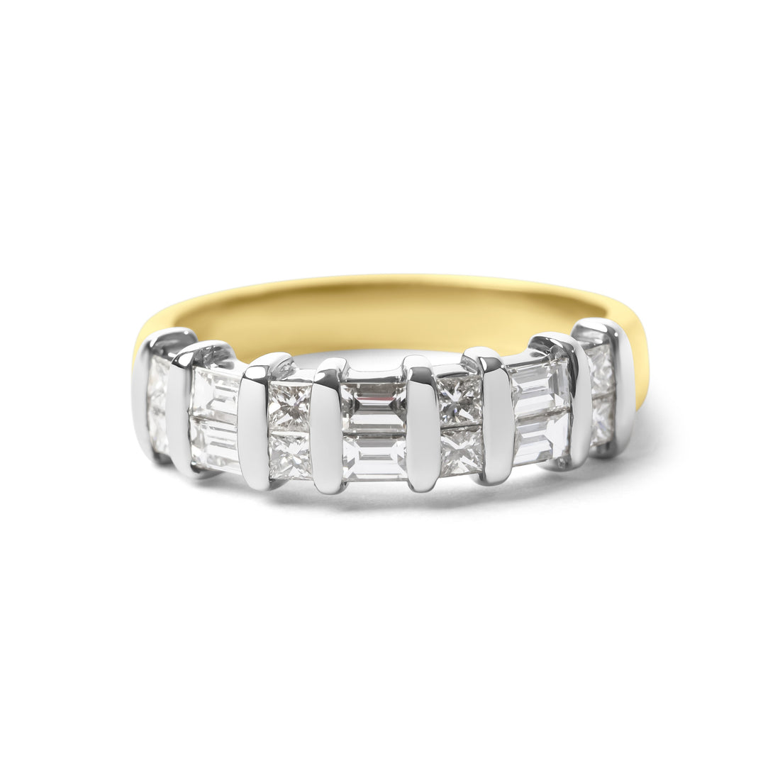 Baguette & Princess Cut Diamond Band