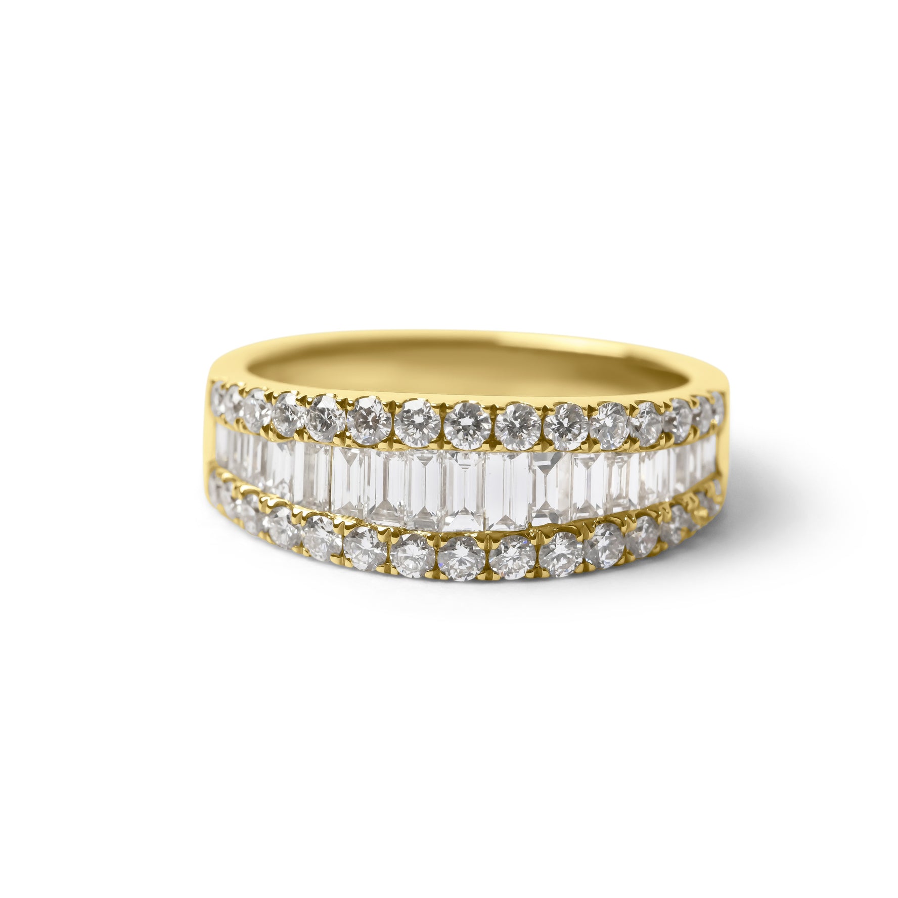 18ct Yellow Gold Baguette Cut Diamond Band