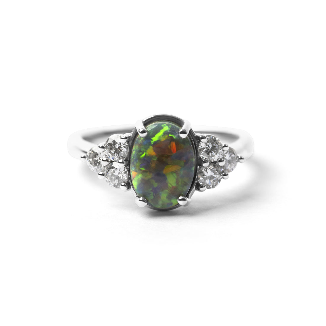 Australian Bolder Opal and Diamond Ring