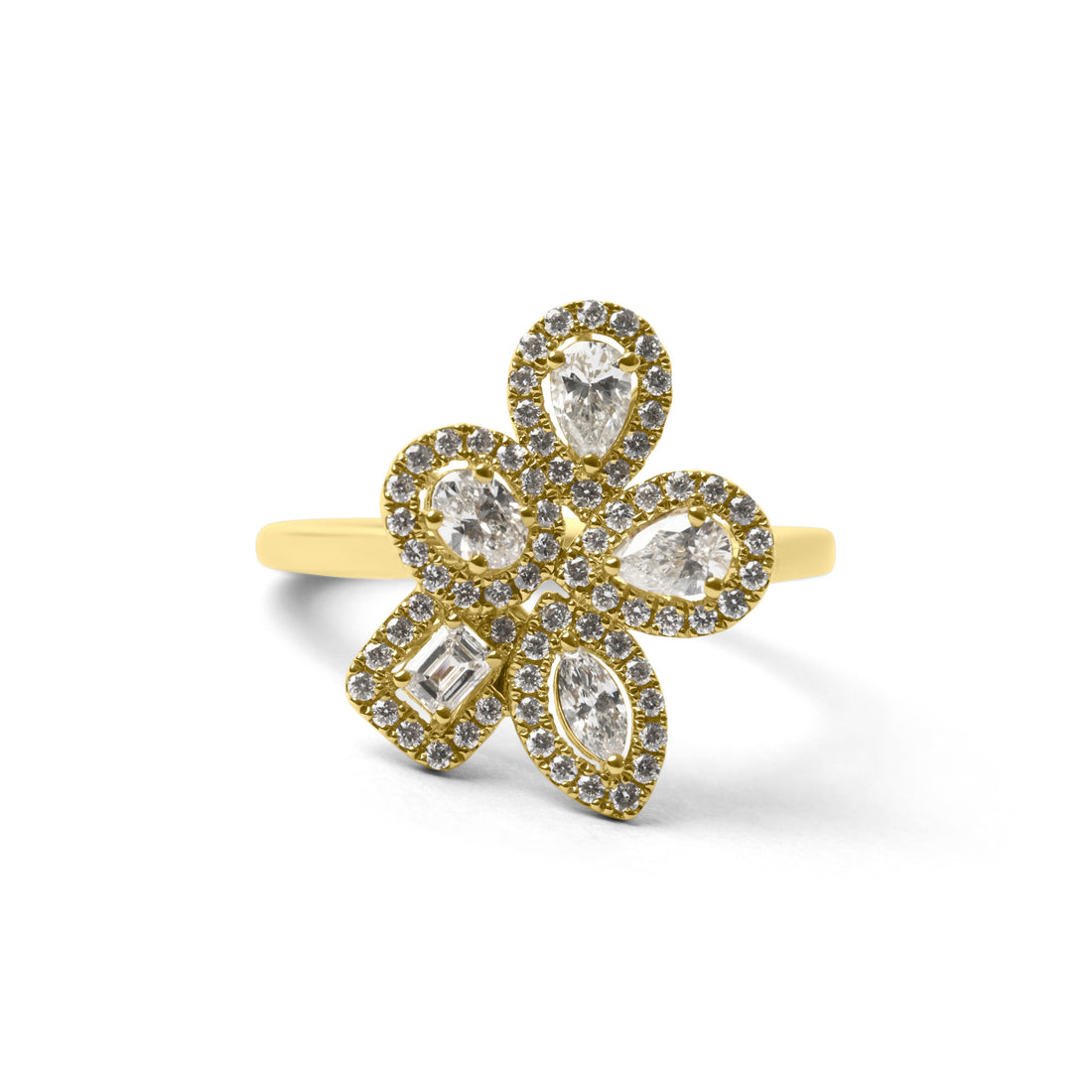 Mixed cut Diamond Cocktail Ring