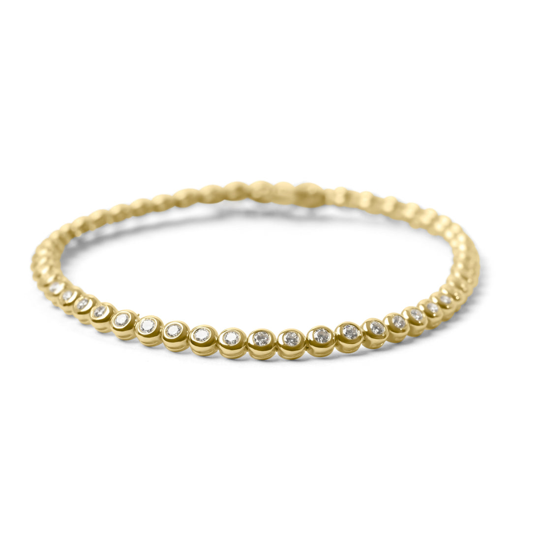 18ct Yellow Gold Bezel Set Diamond Bracelet