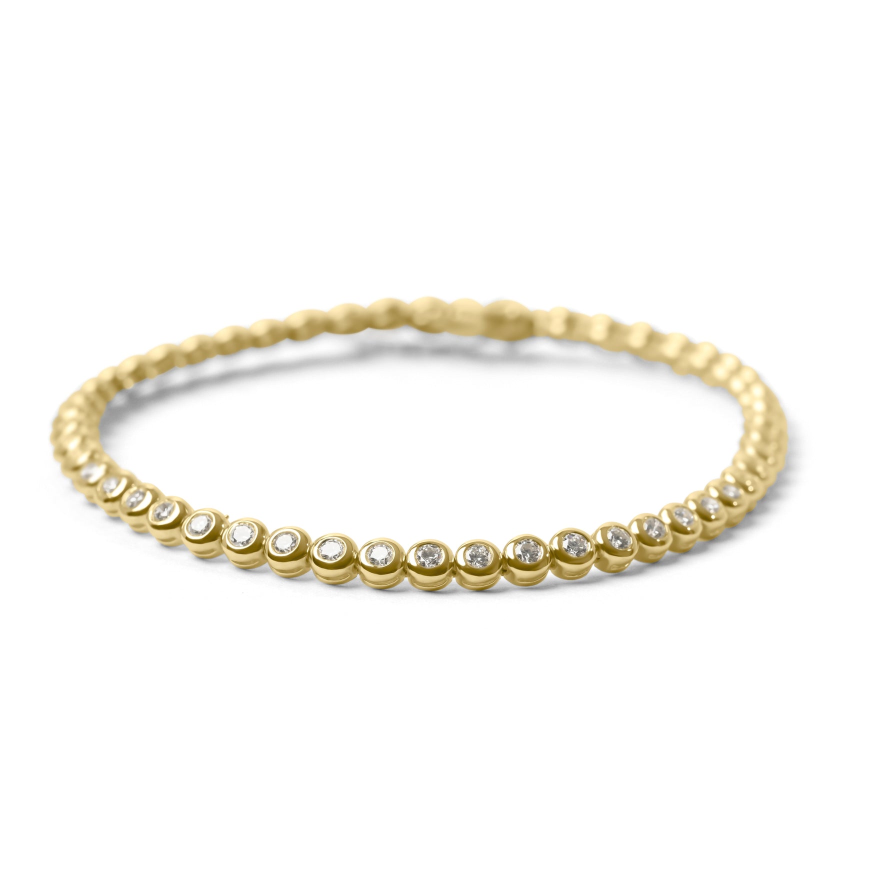 18ct Yellow Gold Bezel Set Diamond Bracelet