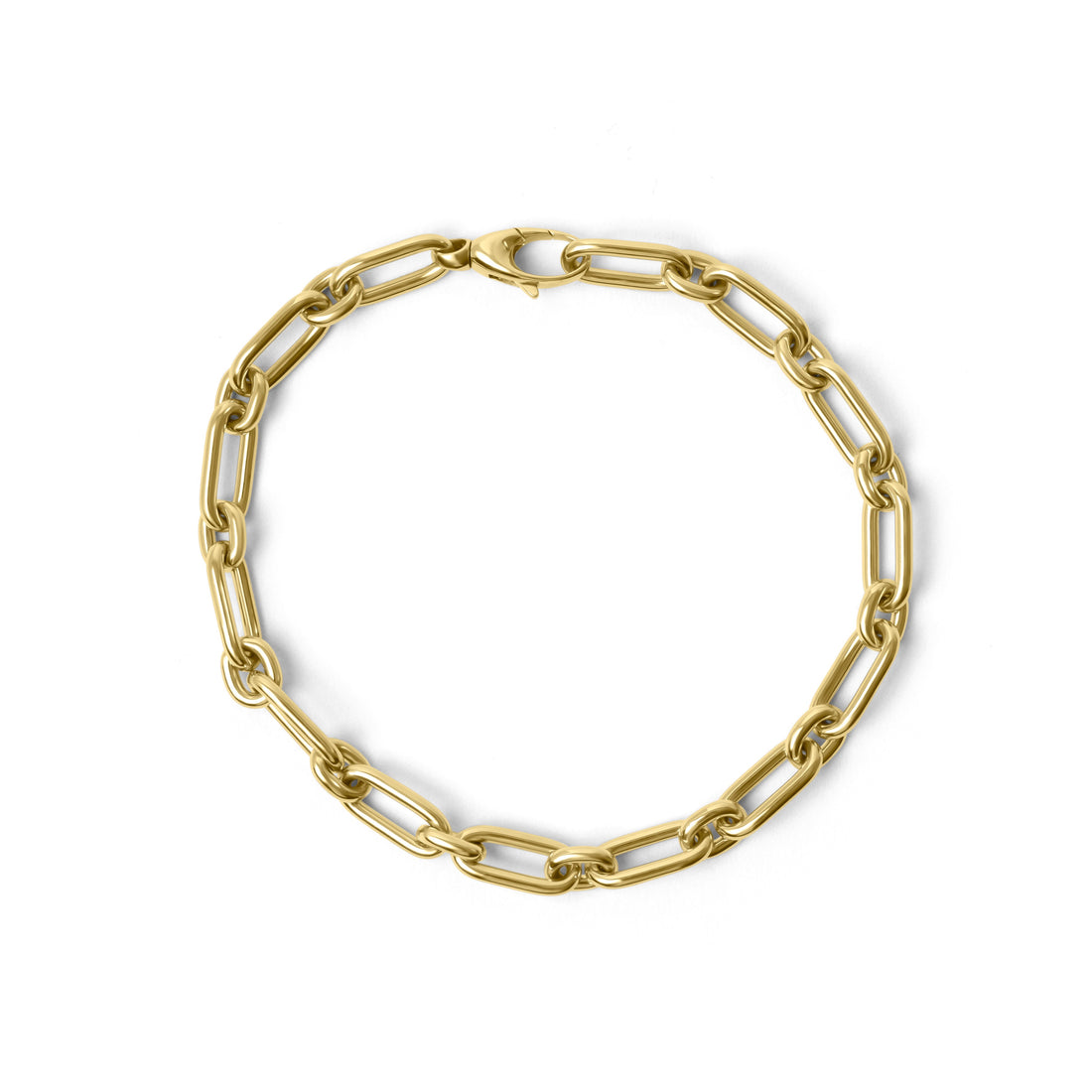 18ct Gold Oval and Round Link Bracelet
