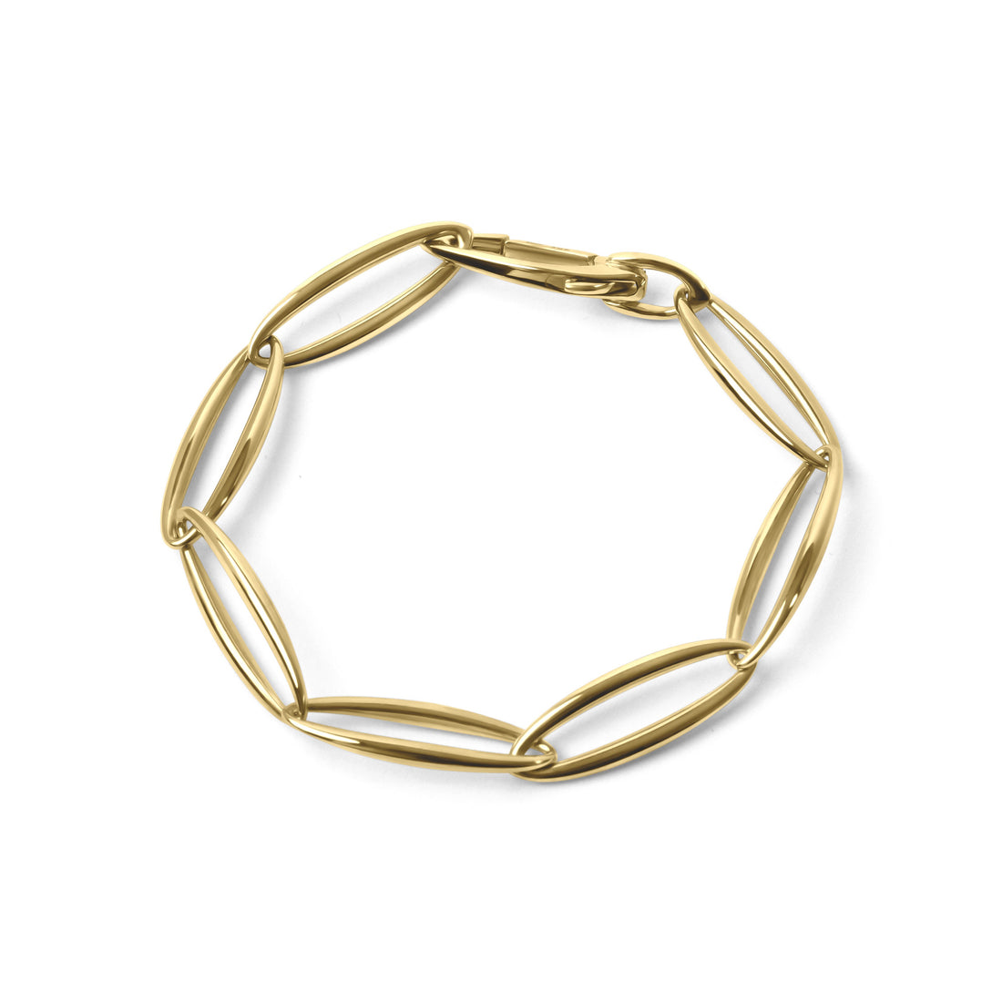 9ct Yellow Gold Tapered Oval Link Bracelet