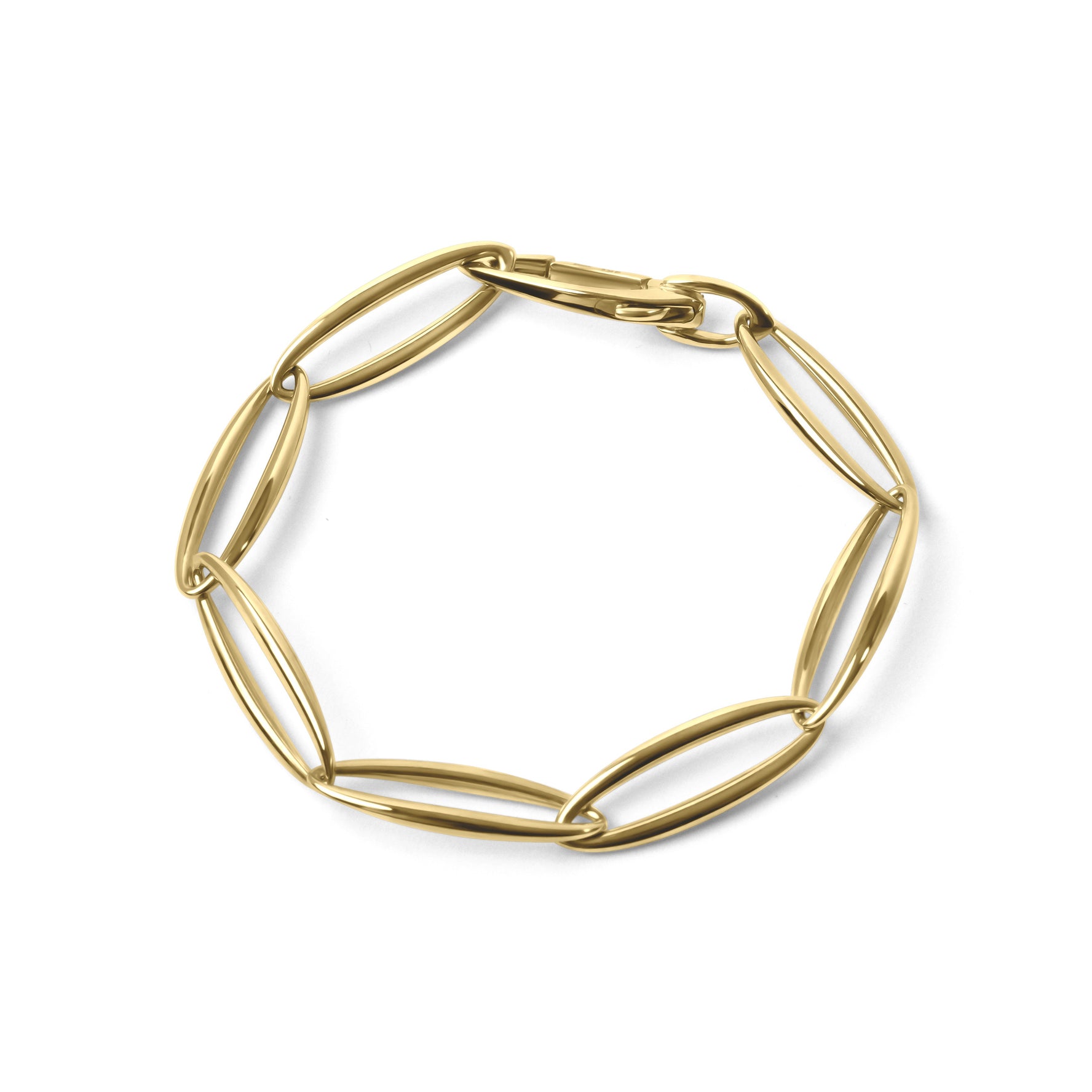 9ct Yellow Gold Tapered Oval Link Bracelet