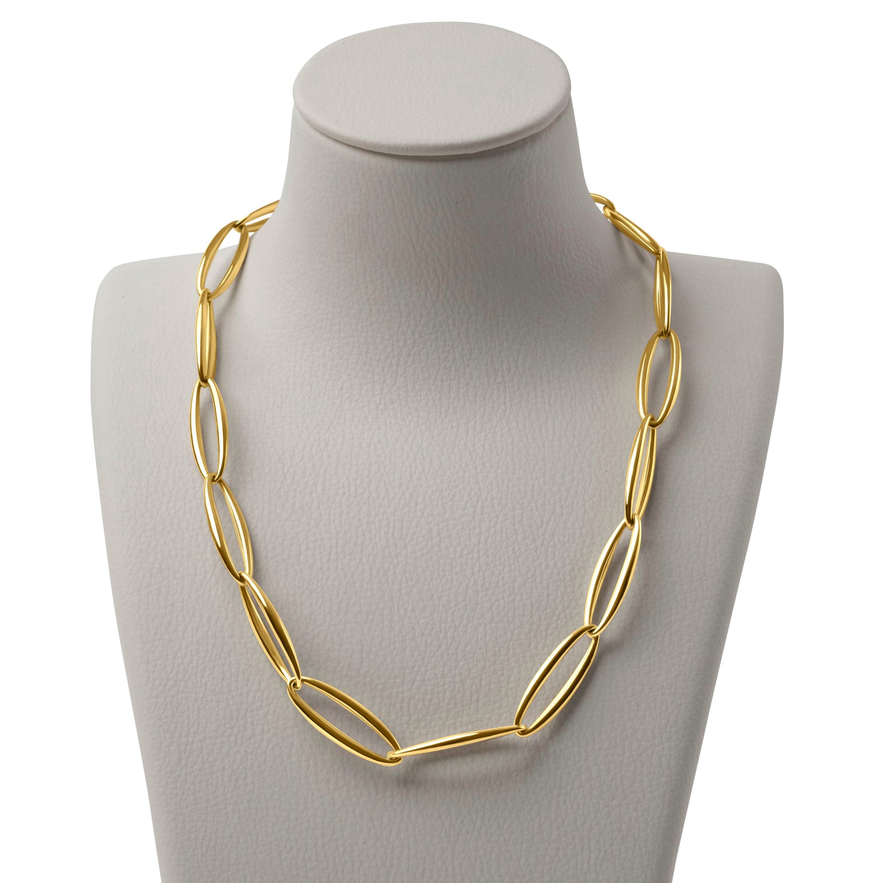 9ct Yellow Gold Tapered Oval Link Necklet