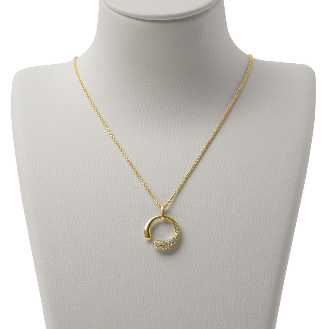 18ct Yellow Gold Crescent Diamond Pendant