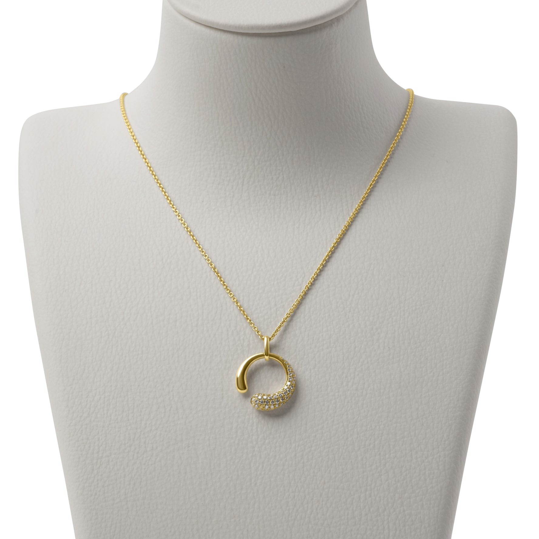 18ct Yellow Gold Crescent Diamond Pendant