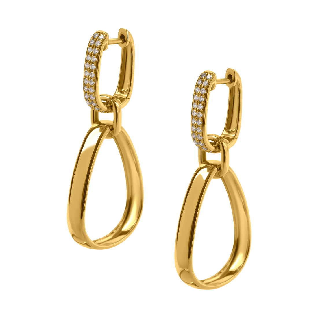 Diamond Set Triangular Shape Drops