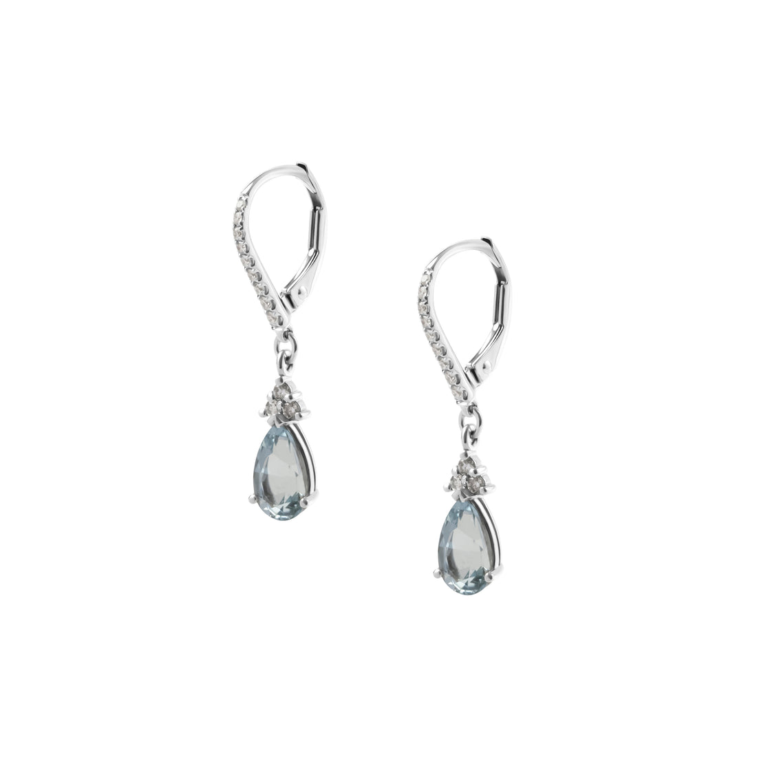 Pear Cut Aquamarine Drop Earrings
