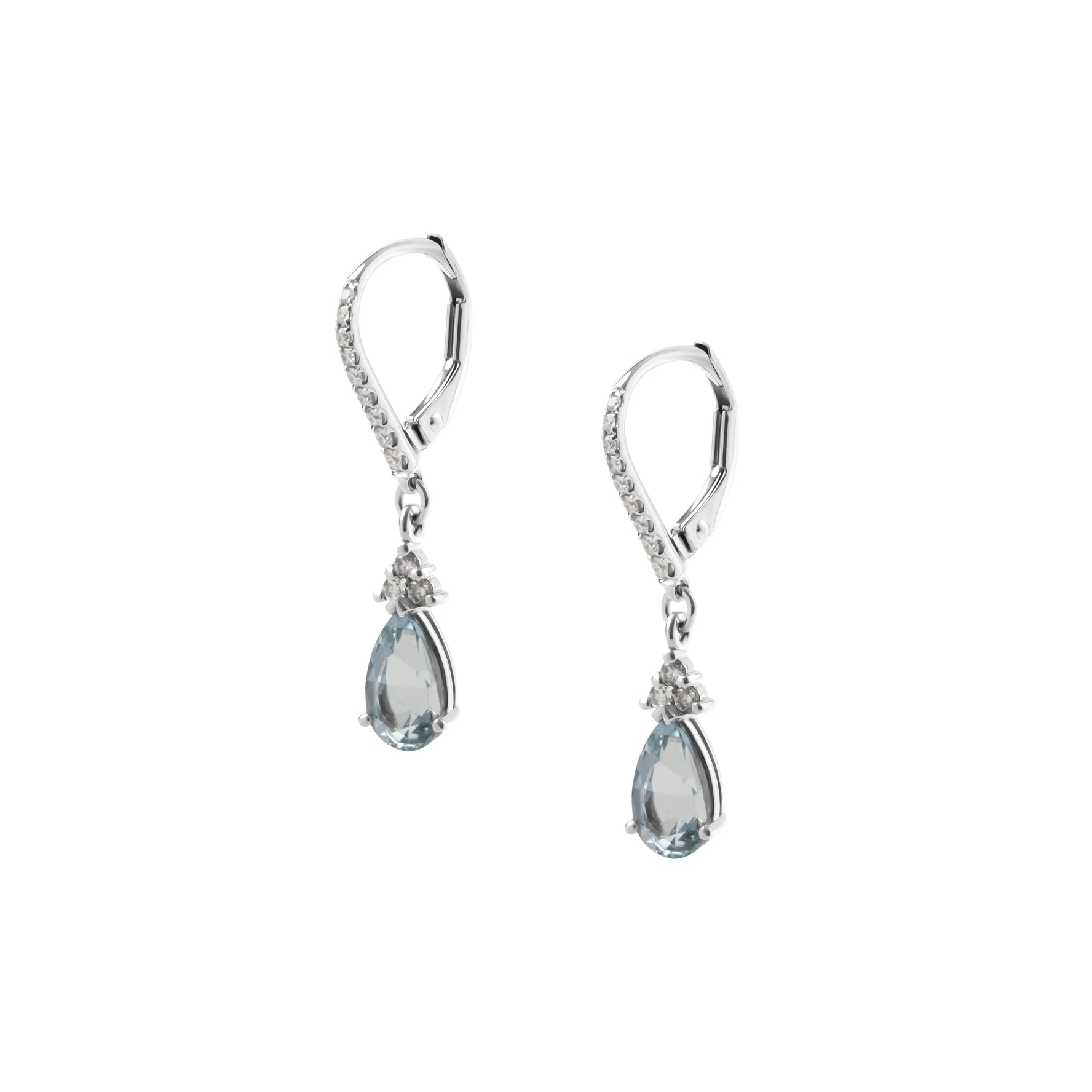 Pear Cut Aquamarine Drop Earrings