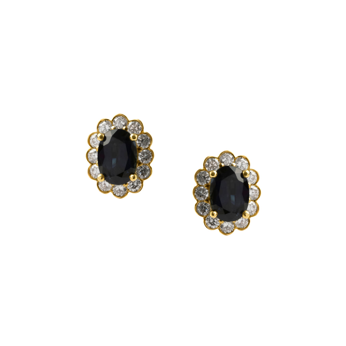 Australian Sapphire & Diamond Halo Studs