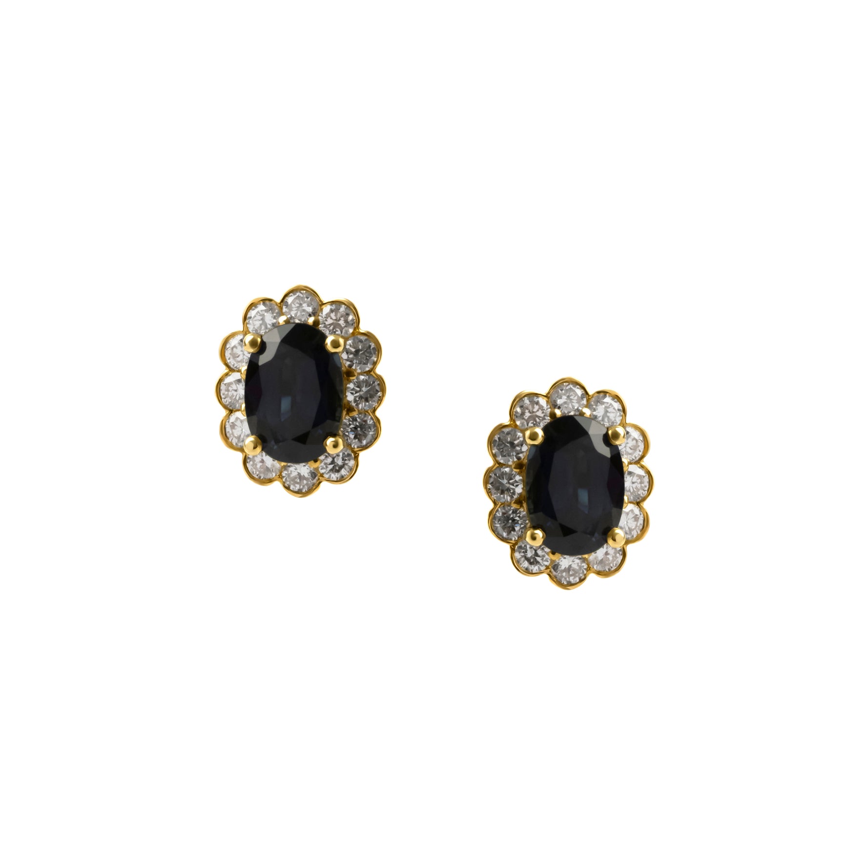 Australian Sapphire & Diamond Halo Studs