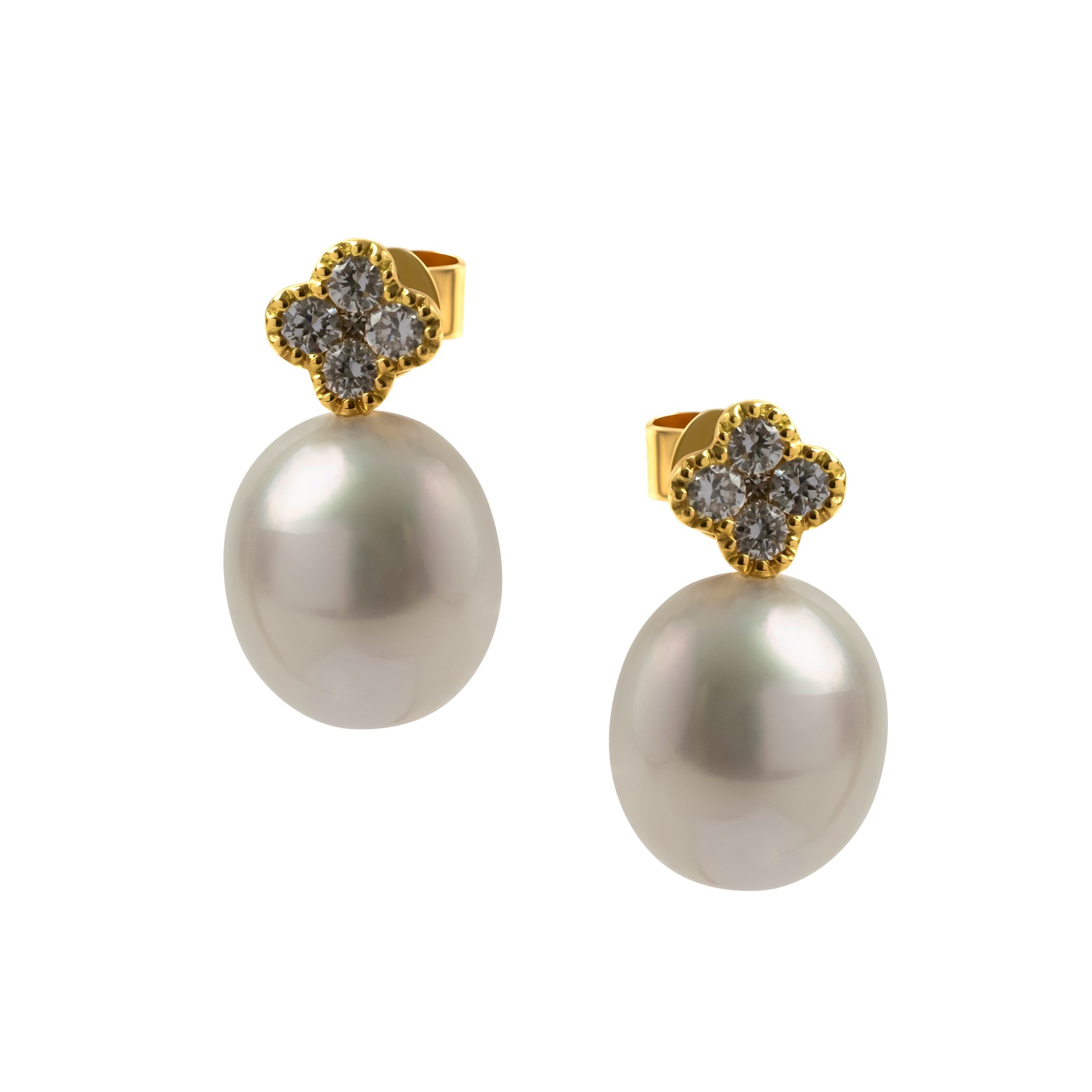 Australian South Sea Pearl and Diamond Cluster