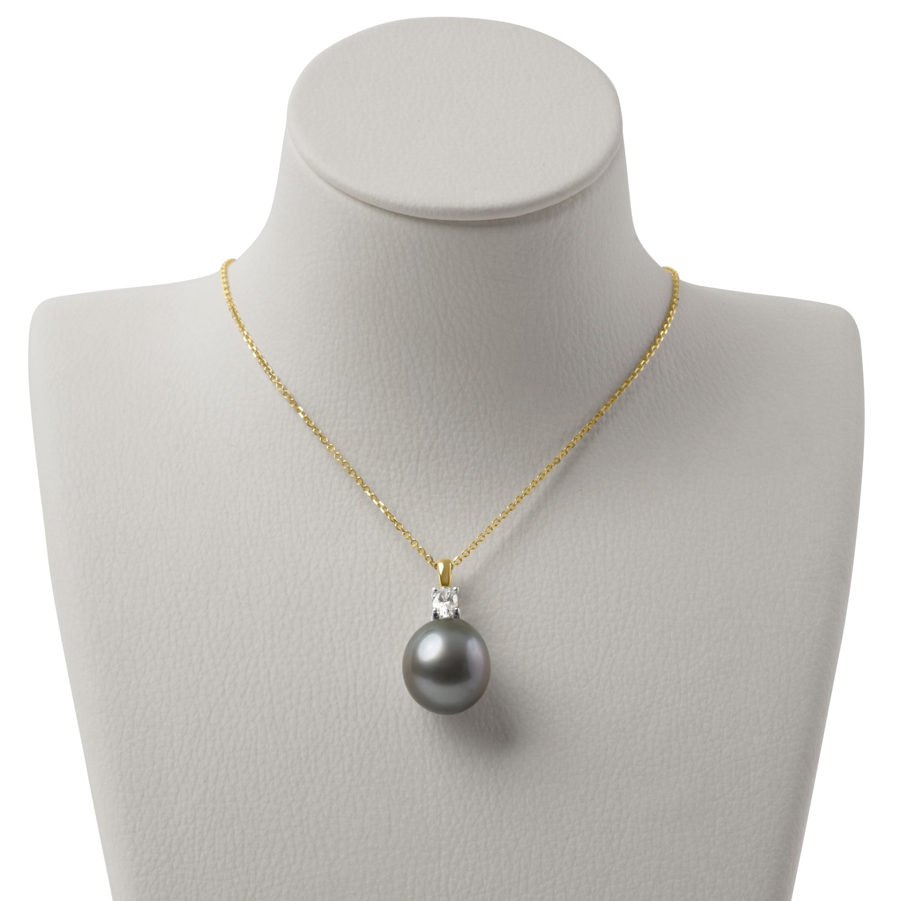 Tahitian Pearl & Oval Cut Diamond Pendant