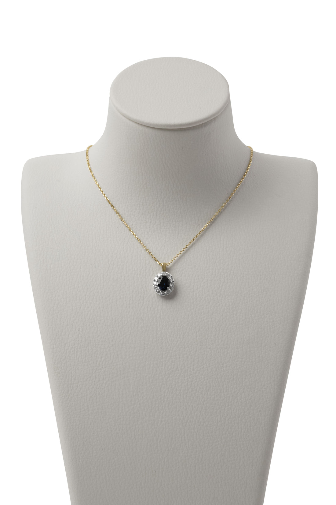 Oval Cut Inverell Sapphire & Diamond Pendant