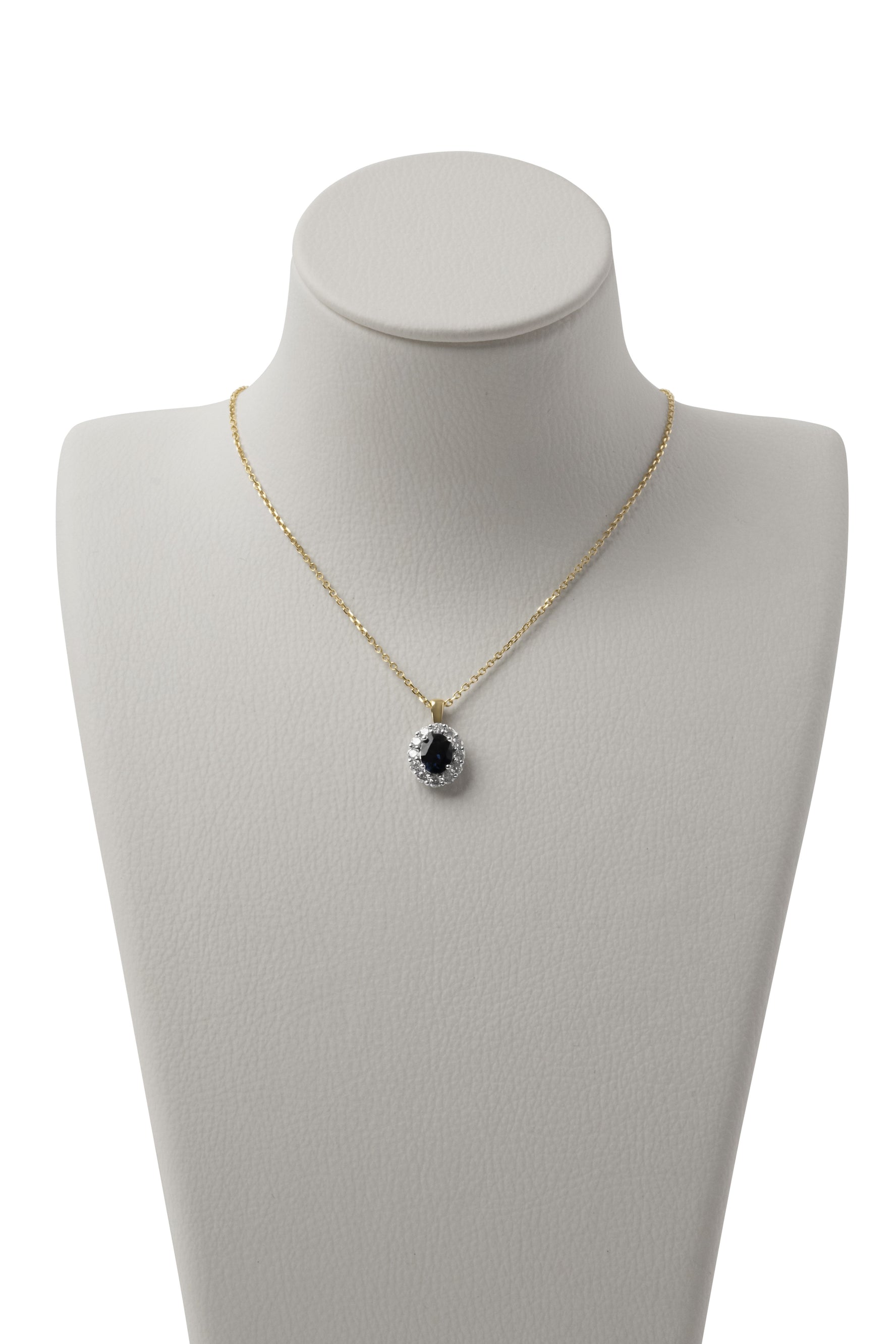 Oval Cut Inverell Sapphire & Diamond Pendant