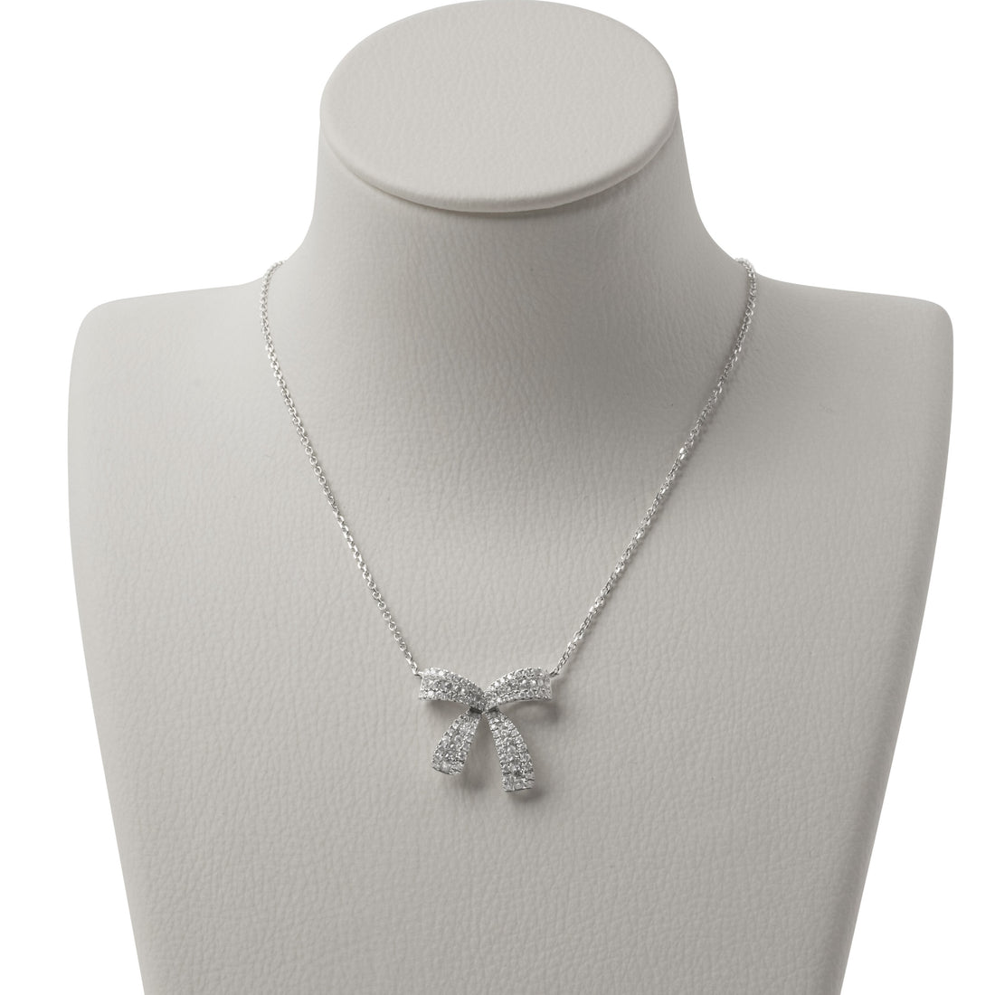 1.14ct Diamond Bow Pendant in 18ct White Gold