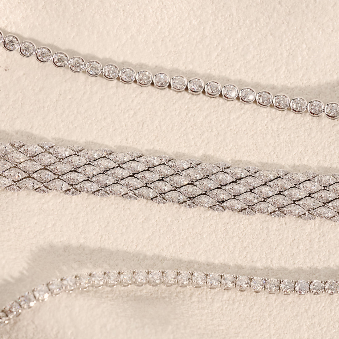 18ct White Gold Marquise & Diamond Bracelet