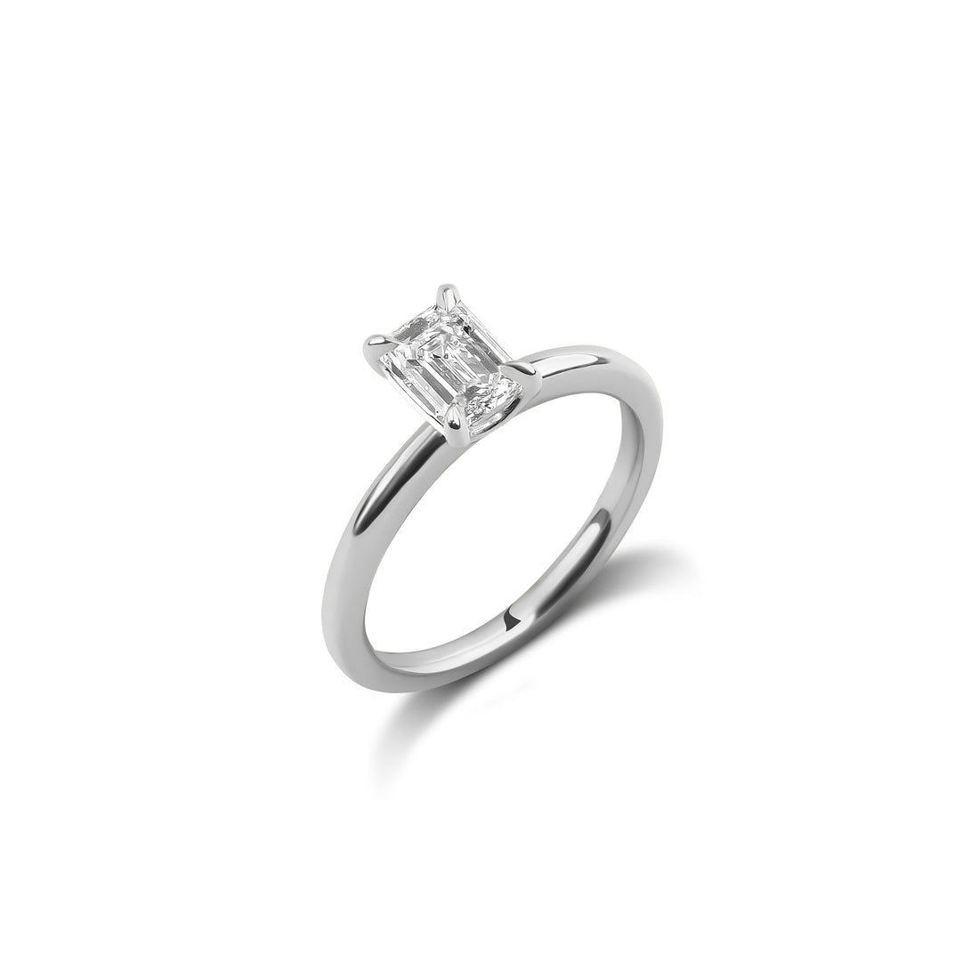 1ct Emerald Cut Platinum Engagement Ring