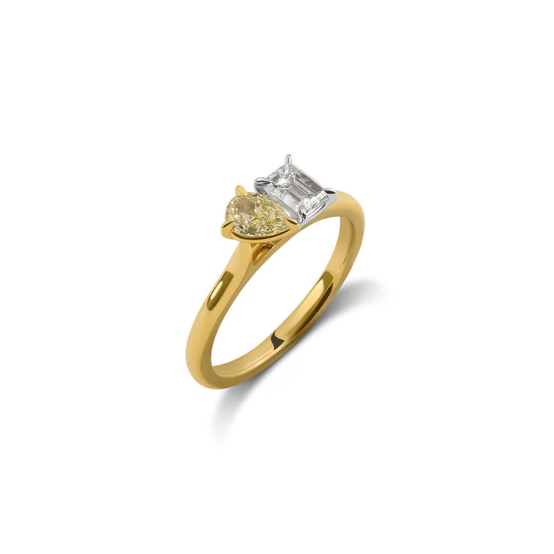Yellow Diamond Toi et Moi Ring