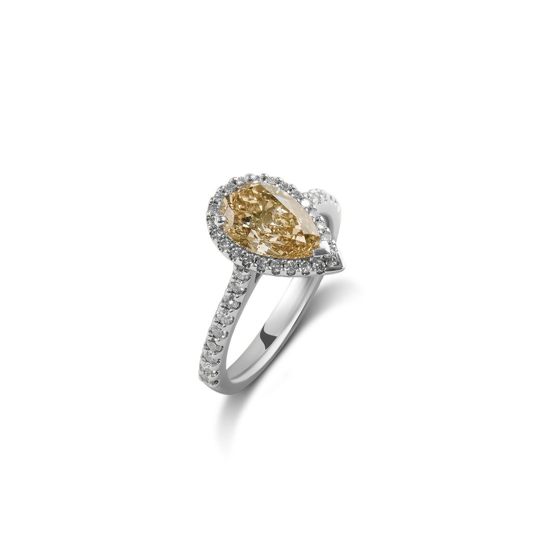 Pear Cut Cognac Diamond Ring