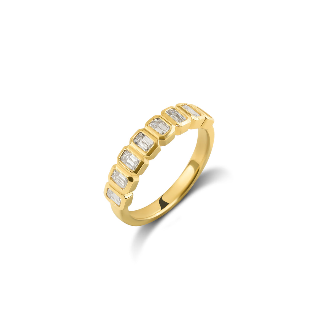 Bezel Set Emerald Cut Band