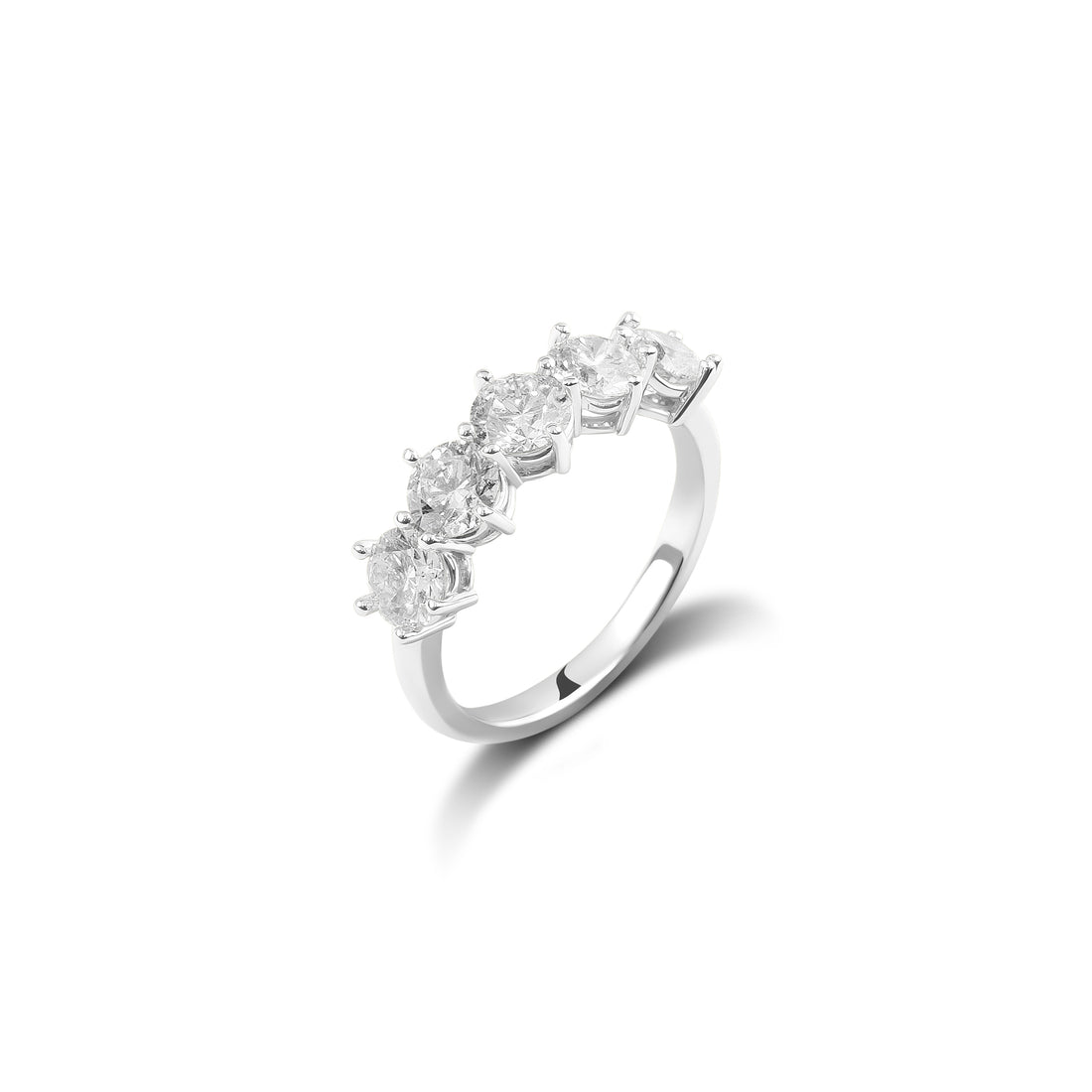 Platinum Round Brilliant Cut Five Stone Diamond Ring
