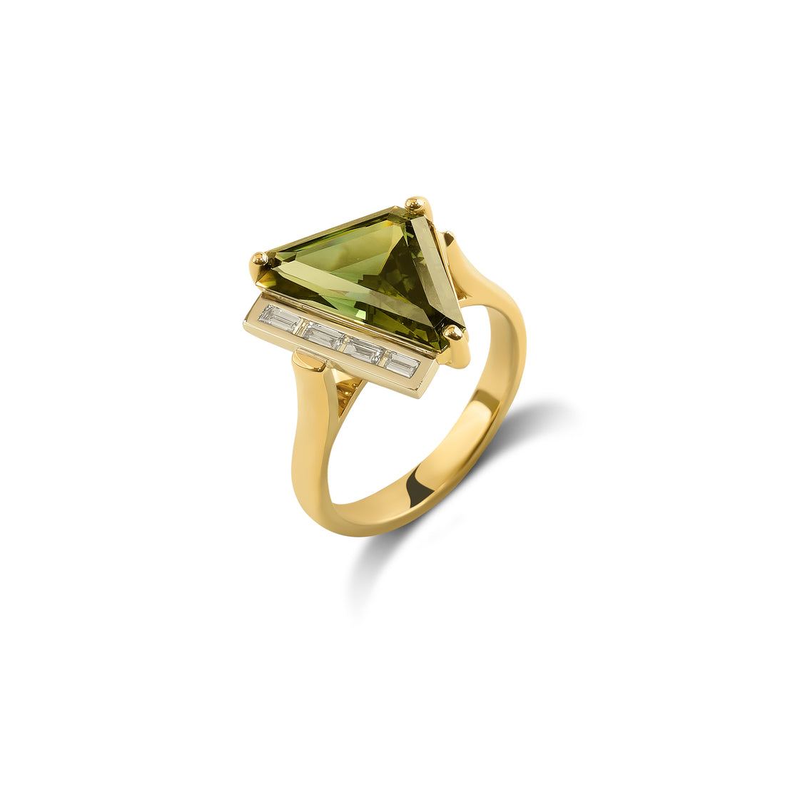 Trillion Cut Green Sapphire