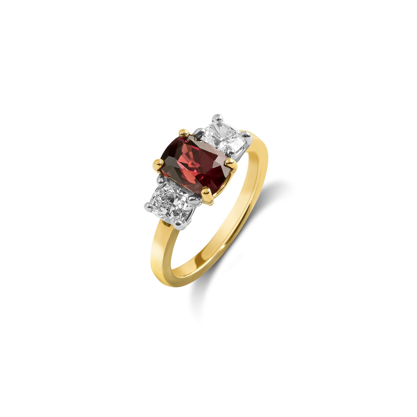 Cushion Cut Ruby & Diamond Trilogy