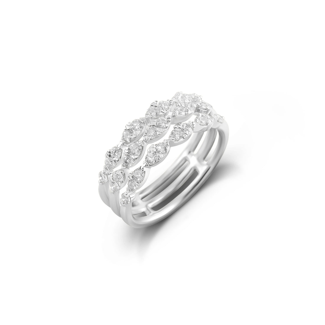 Diamond Set Open Style Cocktail Ring