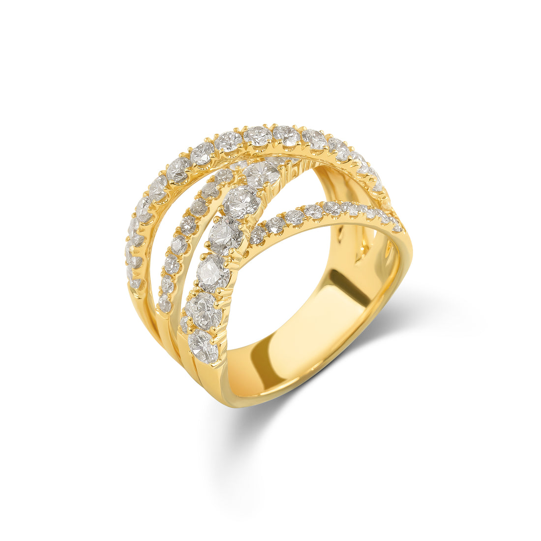 Diamond Cross Over Cocktail Ring