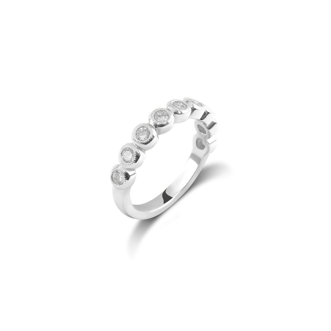 Platinum Bezel Set Diamond Band