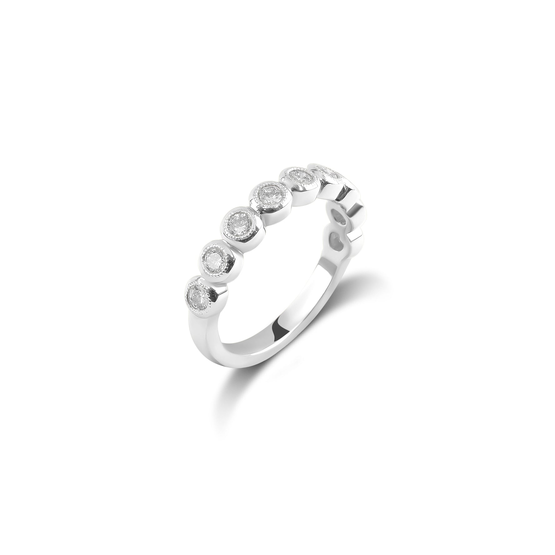 Platinum Bezel Set Diamond Band