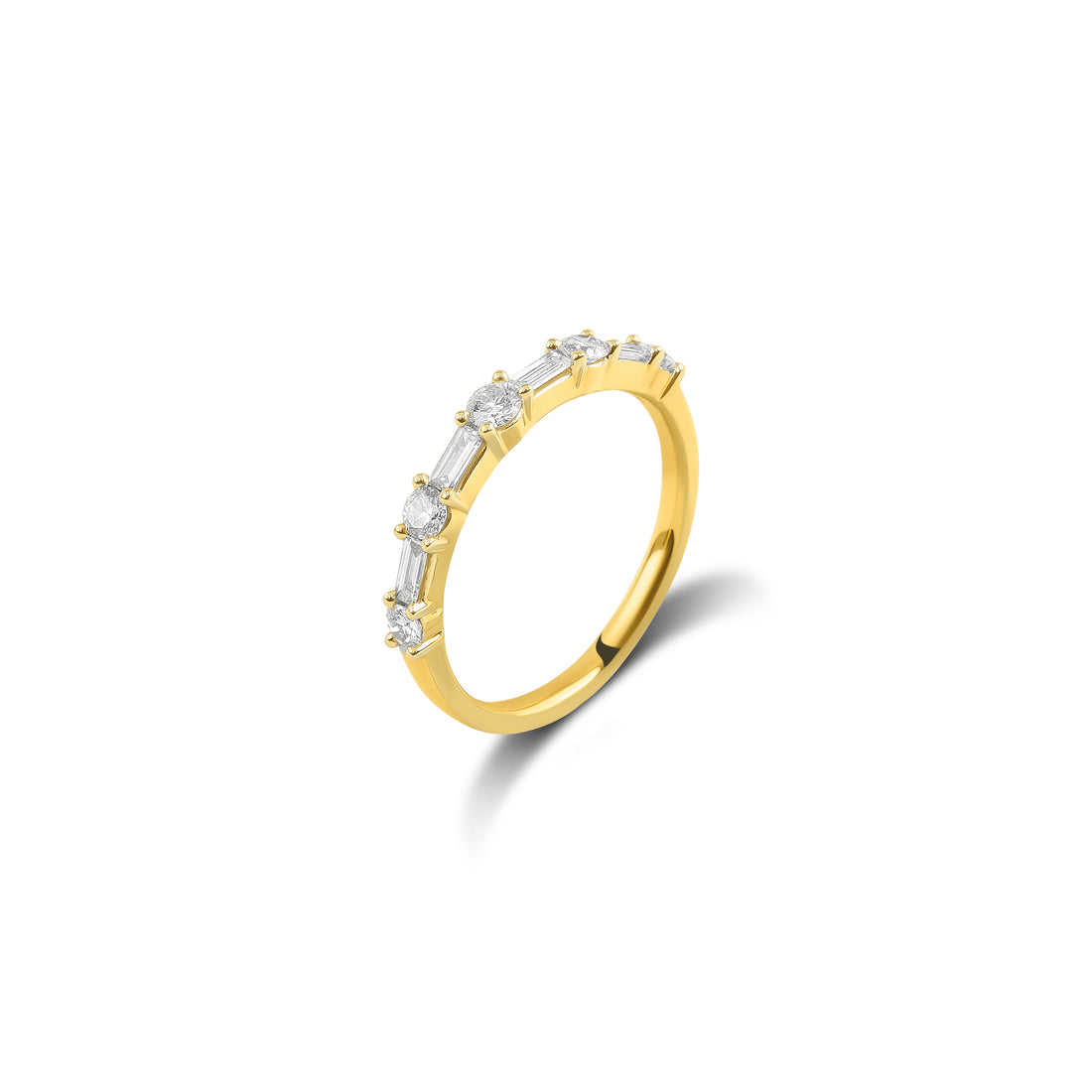 Two Tone Mixed Cut Diamond Band