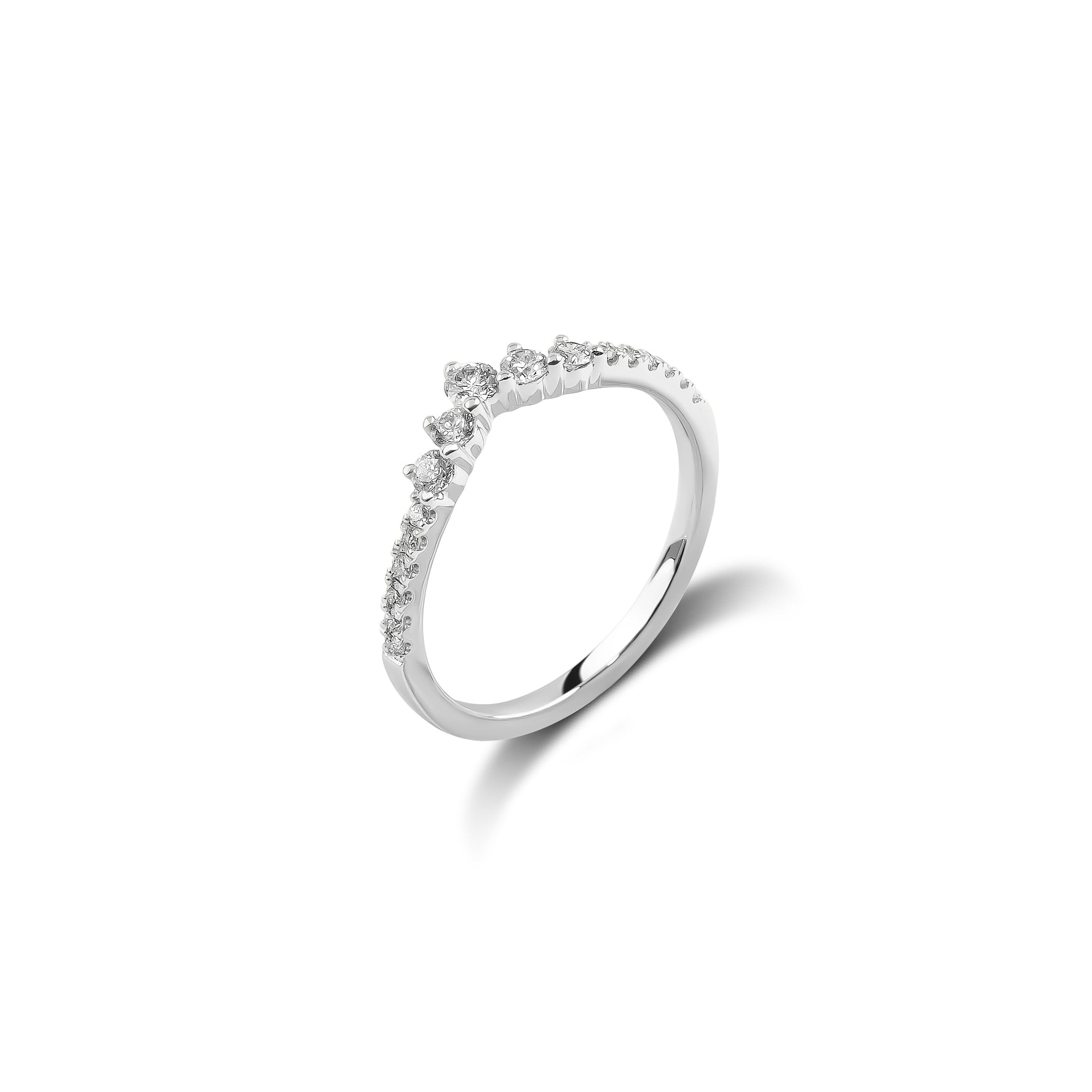Curved Tapered Diamond Band