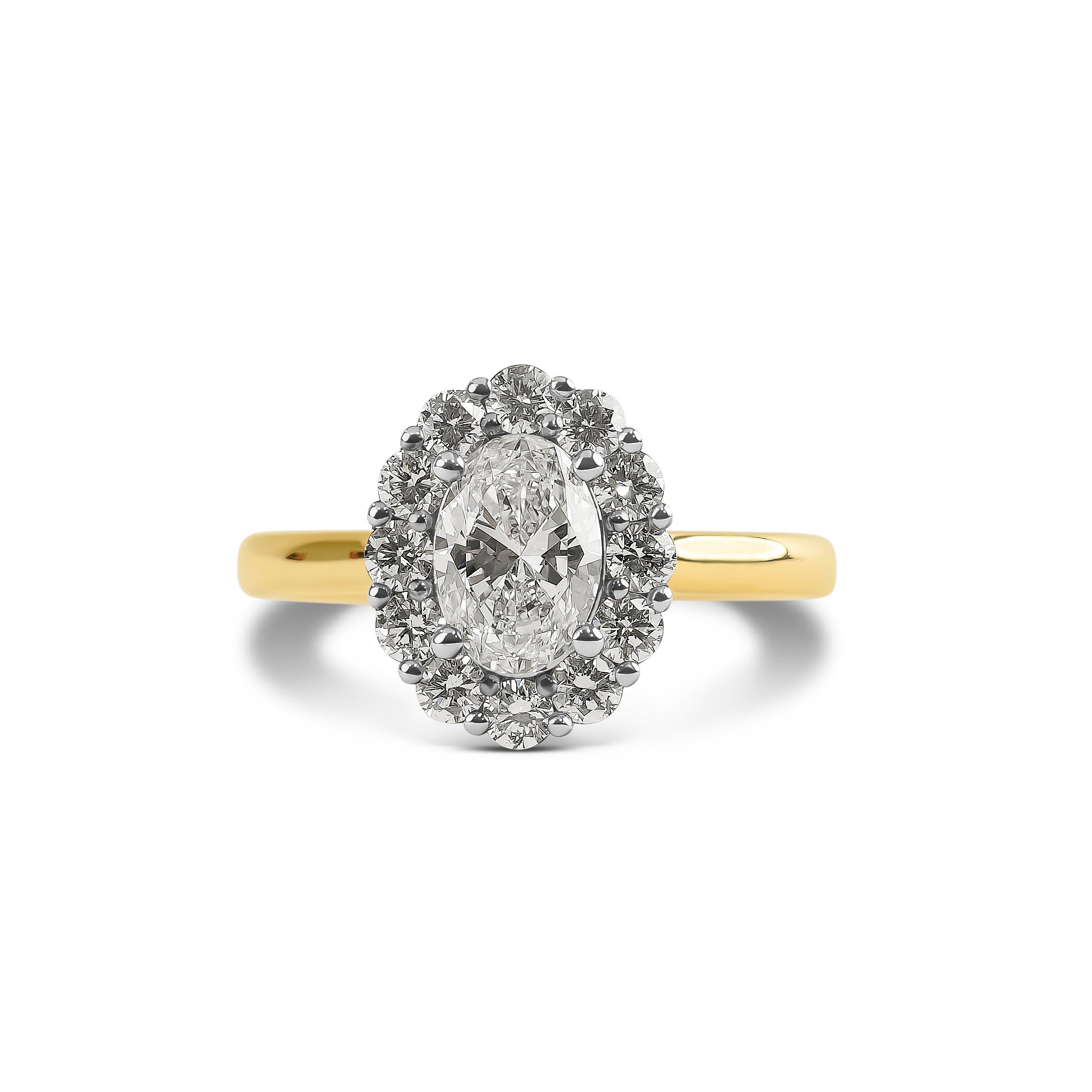 Oval Diamond in Halo
