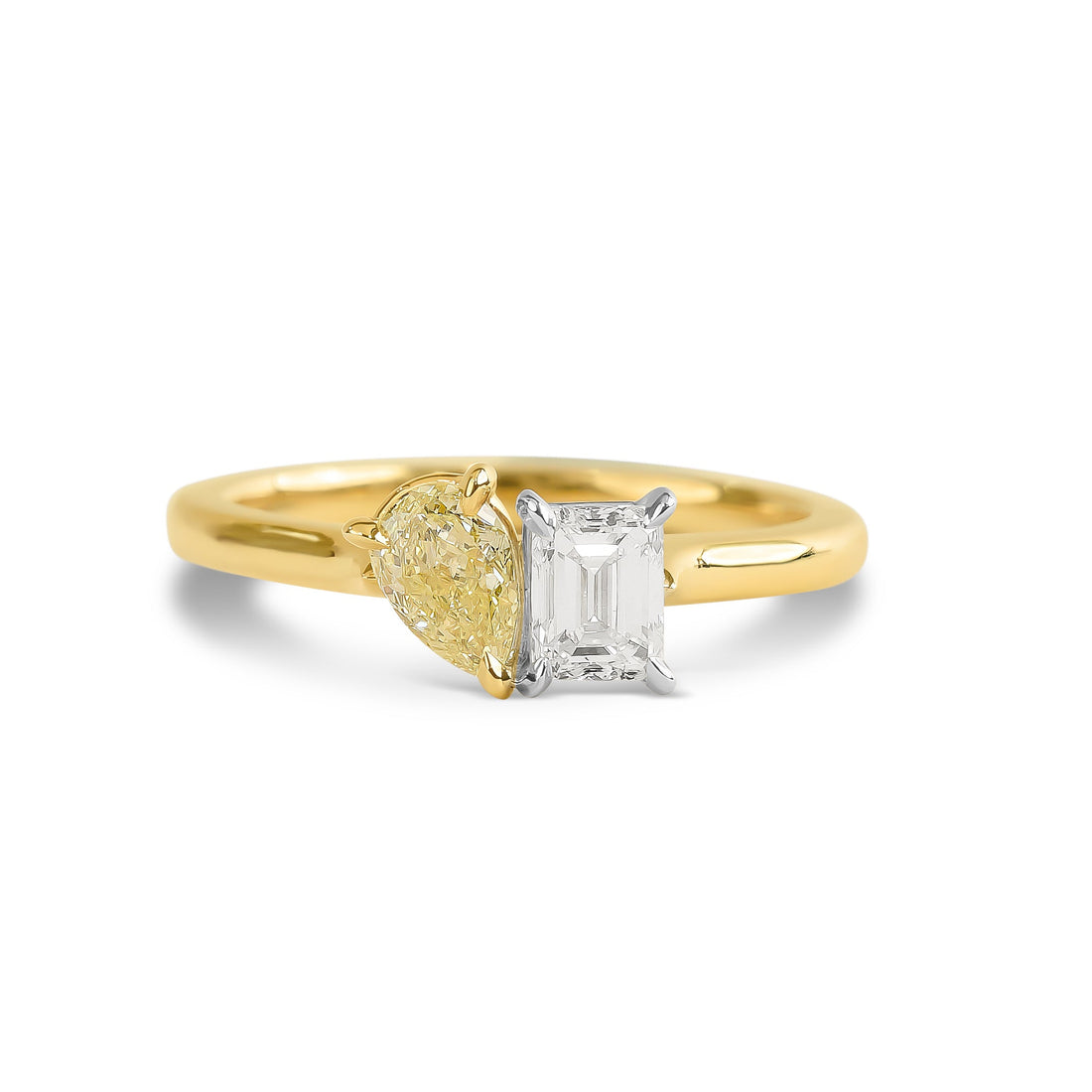 Yellow Diamond Toi et Moi Ring