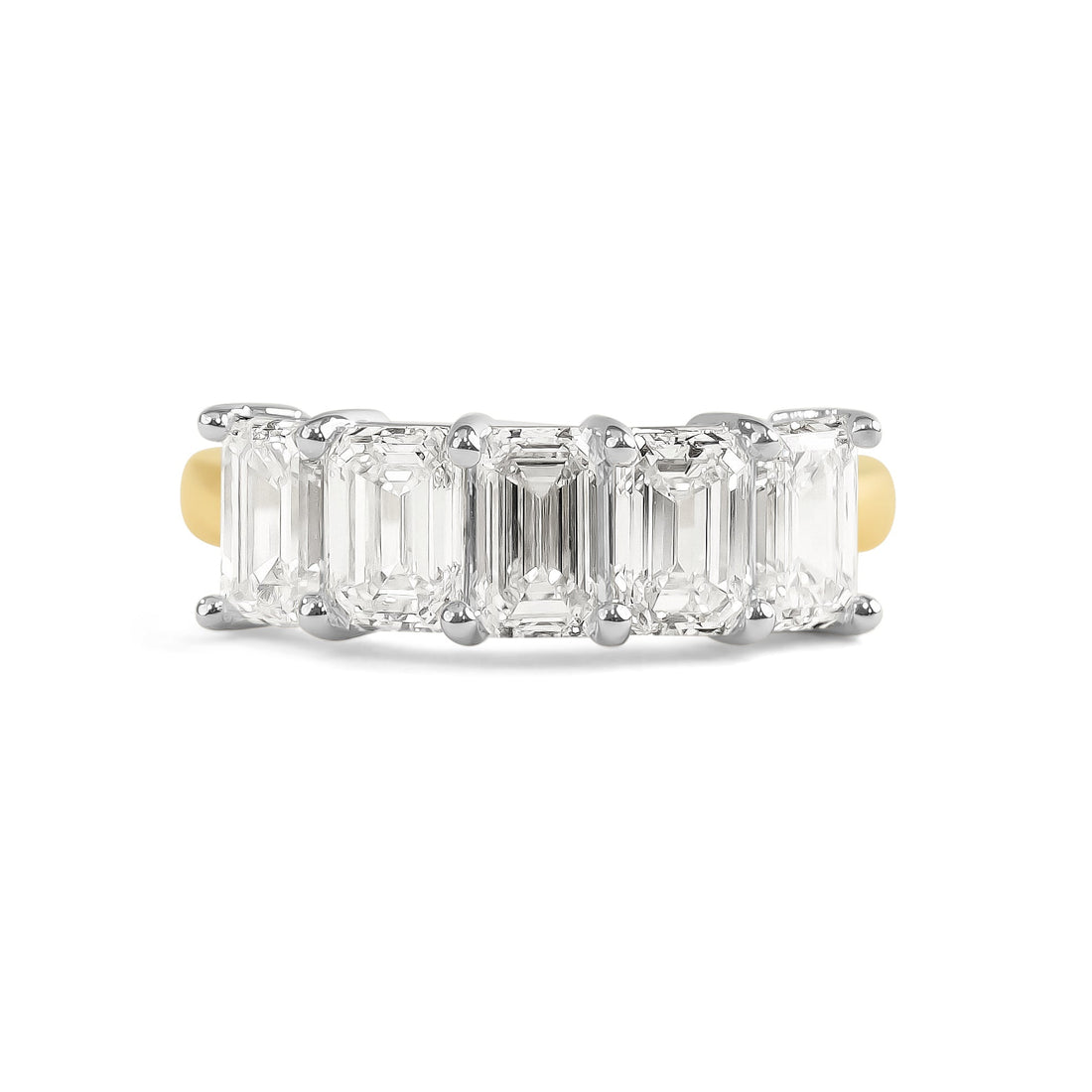 Emerald Cut Five Stone Band
