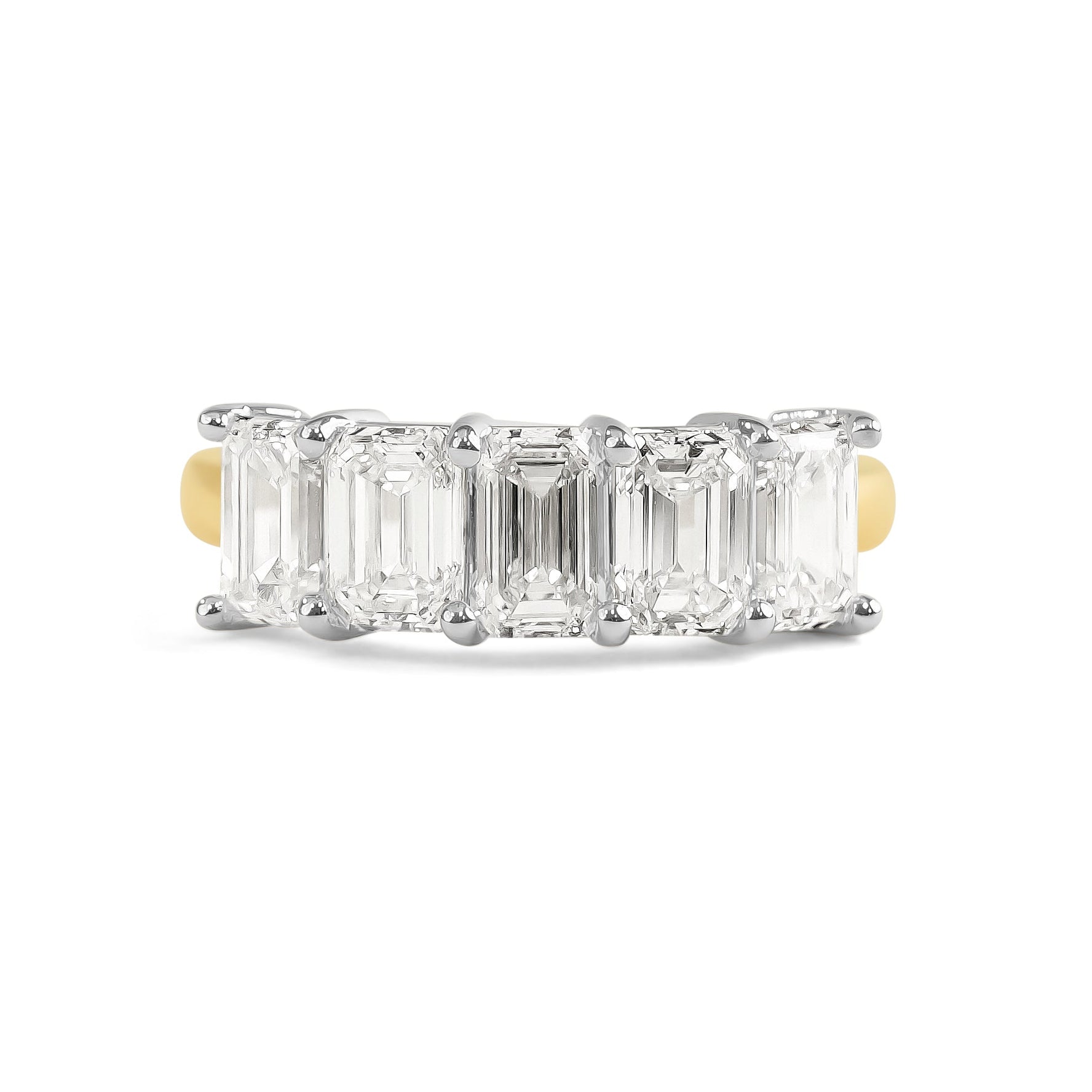 Emerald Cut Five Stone Band