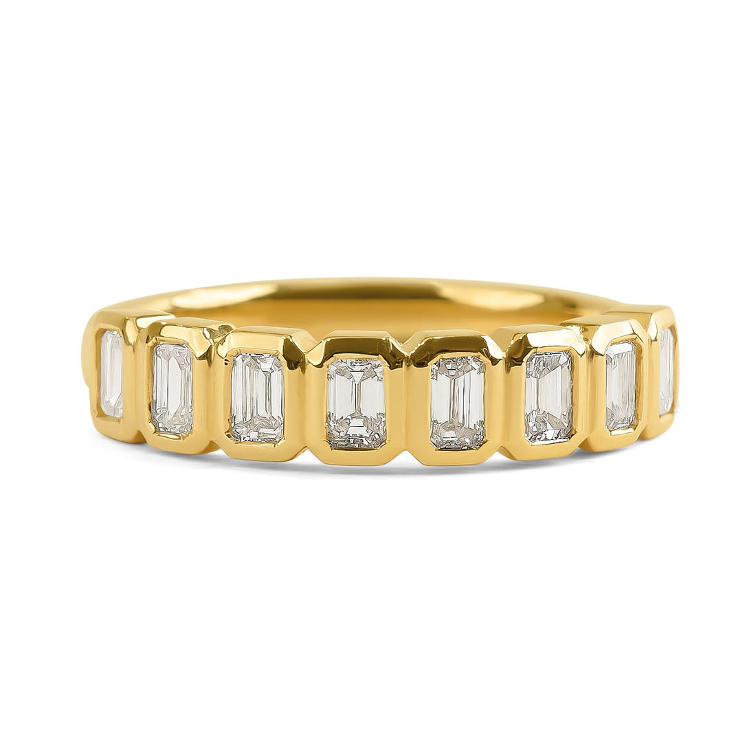 Bezel Set Emerald Cut Band
