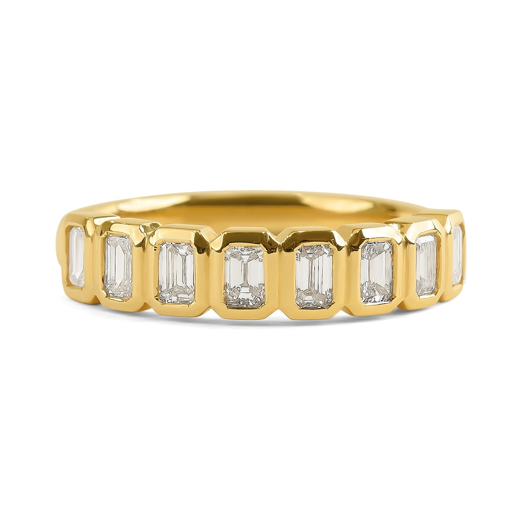 Bezel Set Emerald Cut Band