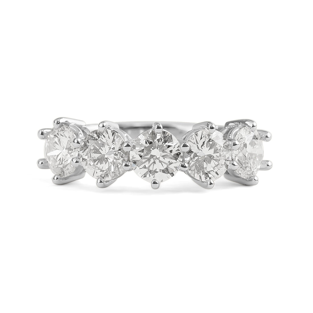 Platinum Round Brilliant Cut Five Stone Diamond Ring