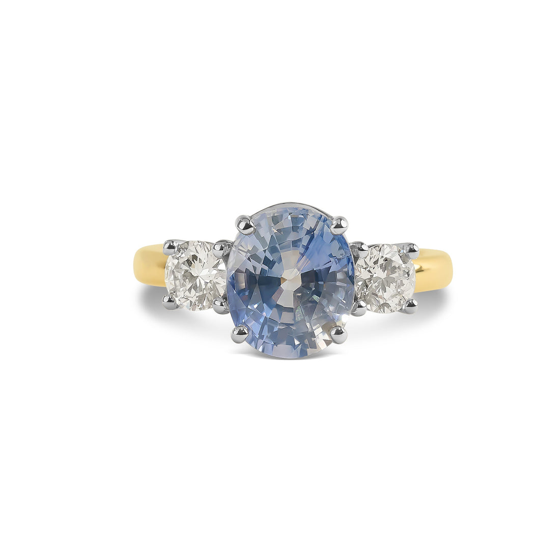 Ceylon Sapphire and Diamond Trilogy Ring