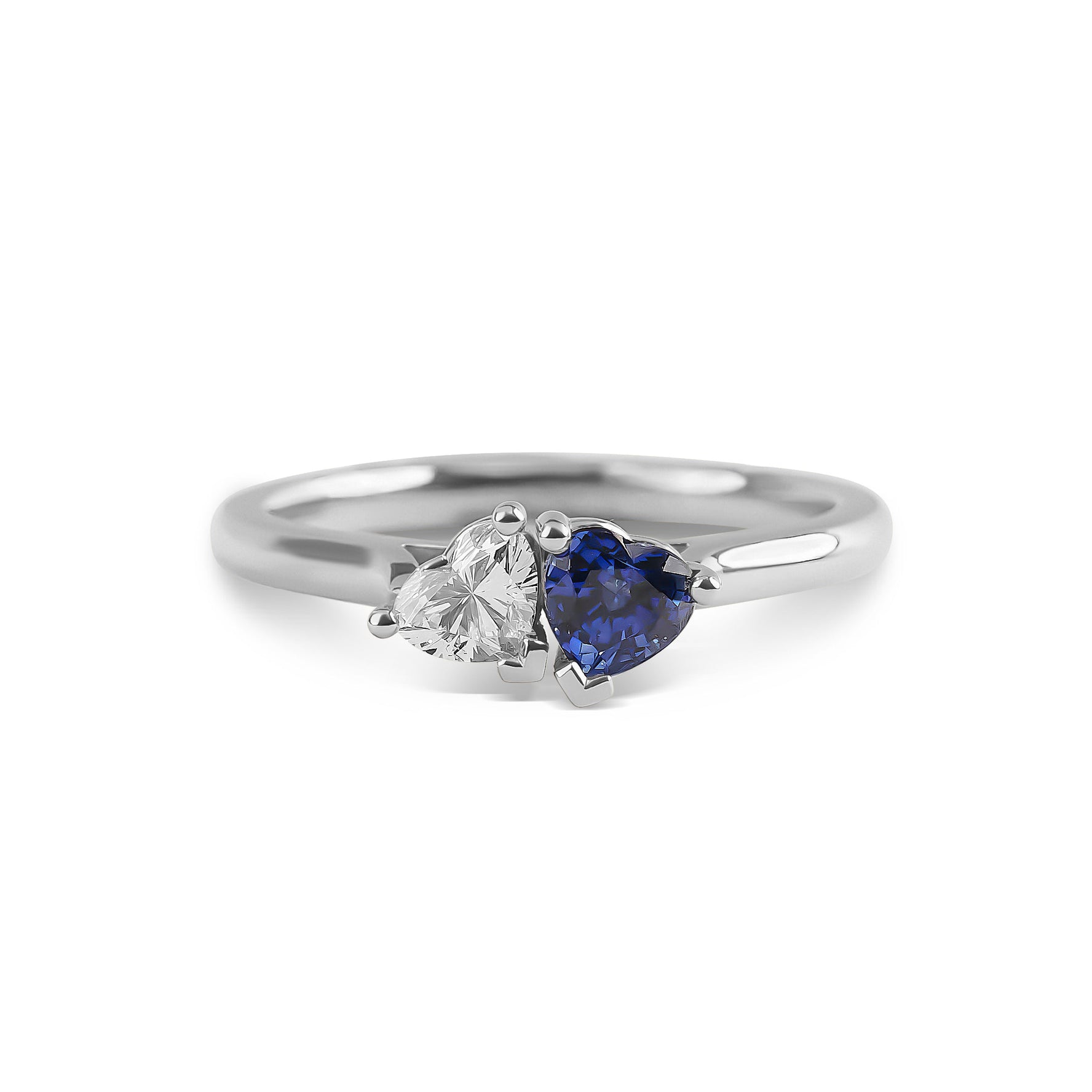 Ceylon Sapphire and Diamond Toi et Moi Ring