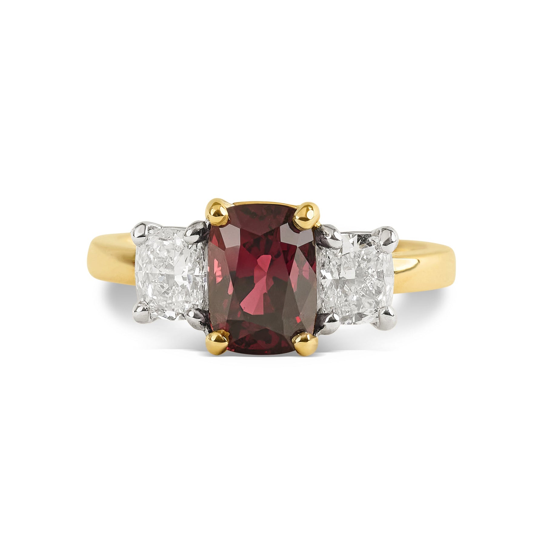 Cushion Cut Ruby & Diamond Trilogy