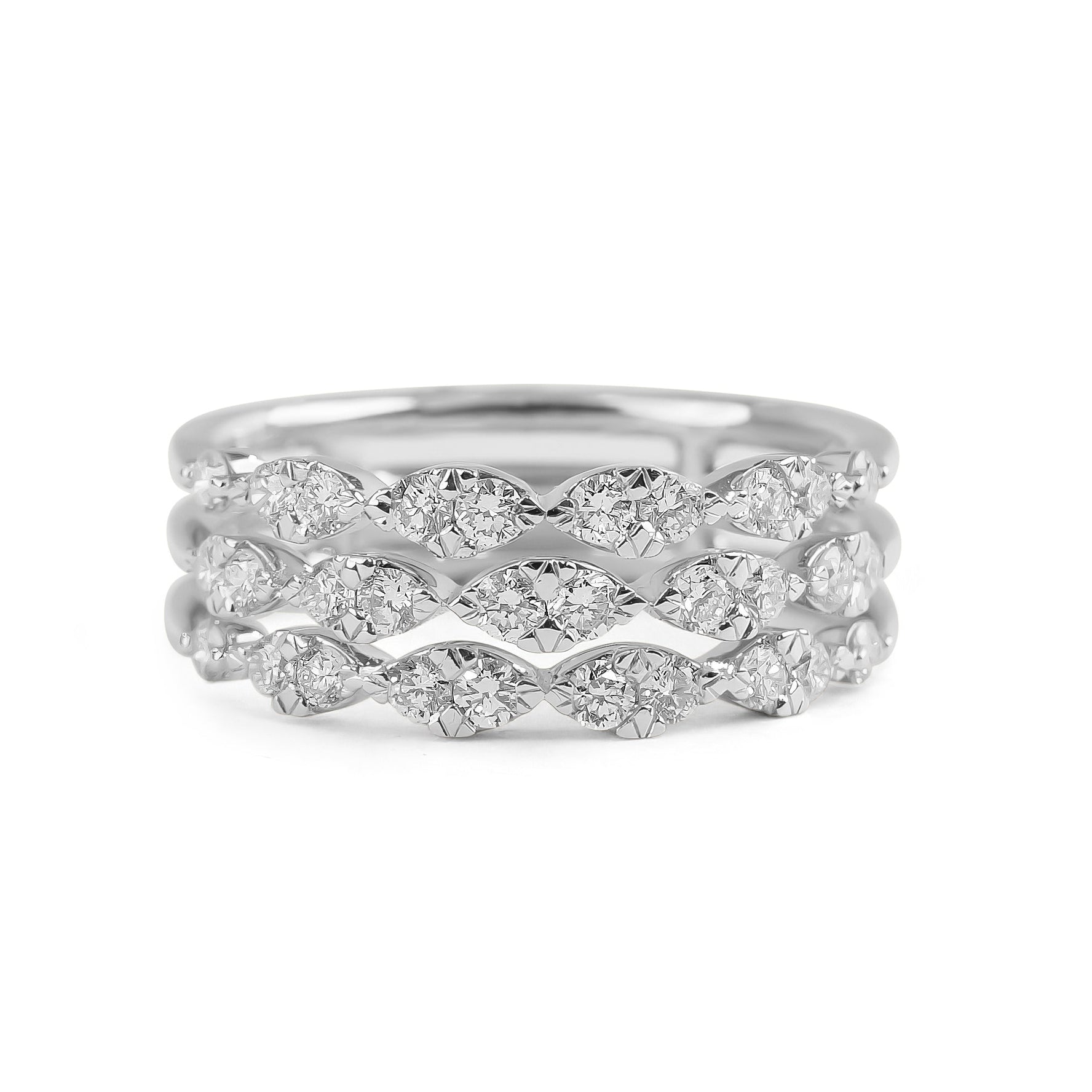 Diamond Set Open Style Cocktail Ring