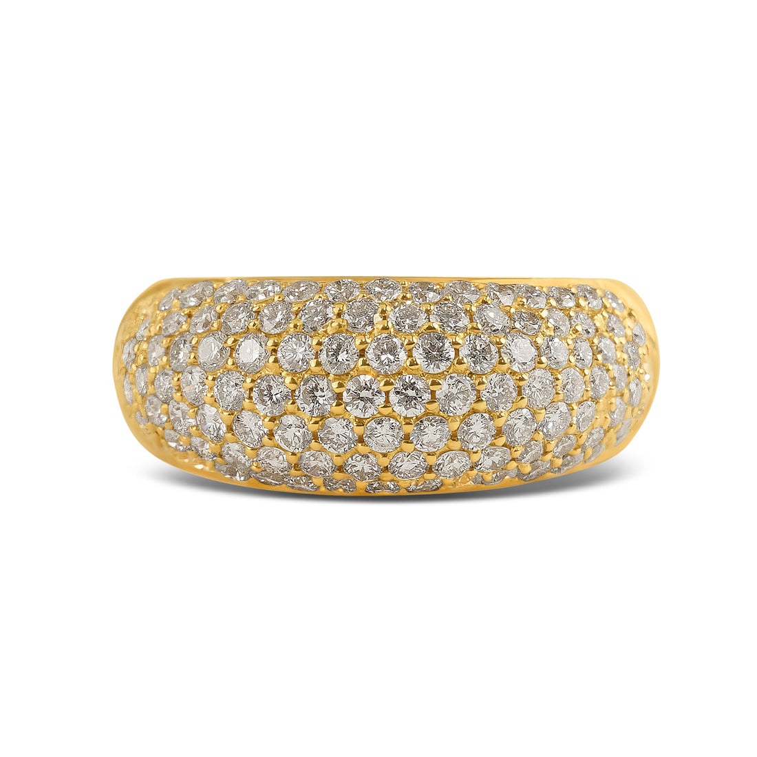 Yellow Gold Domed Diamond Set Ring