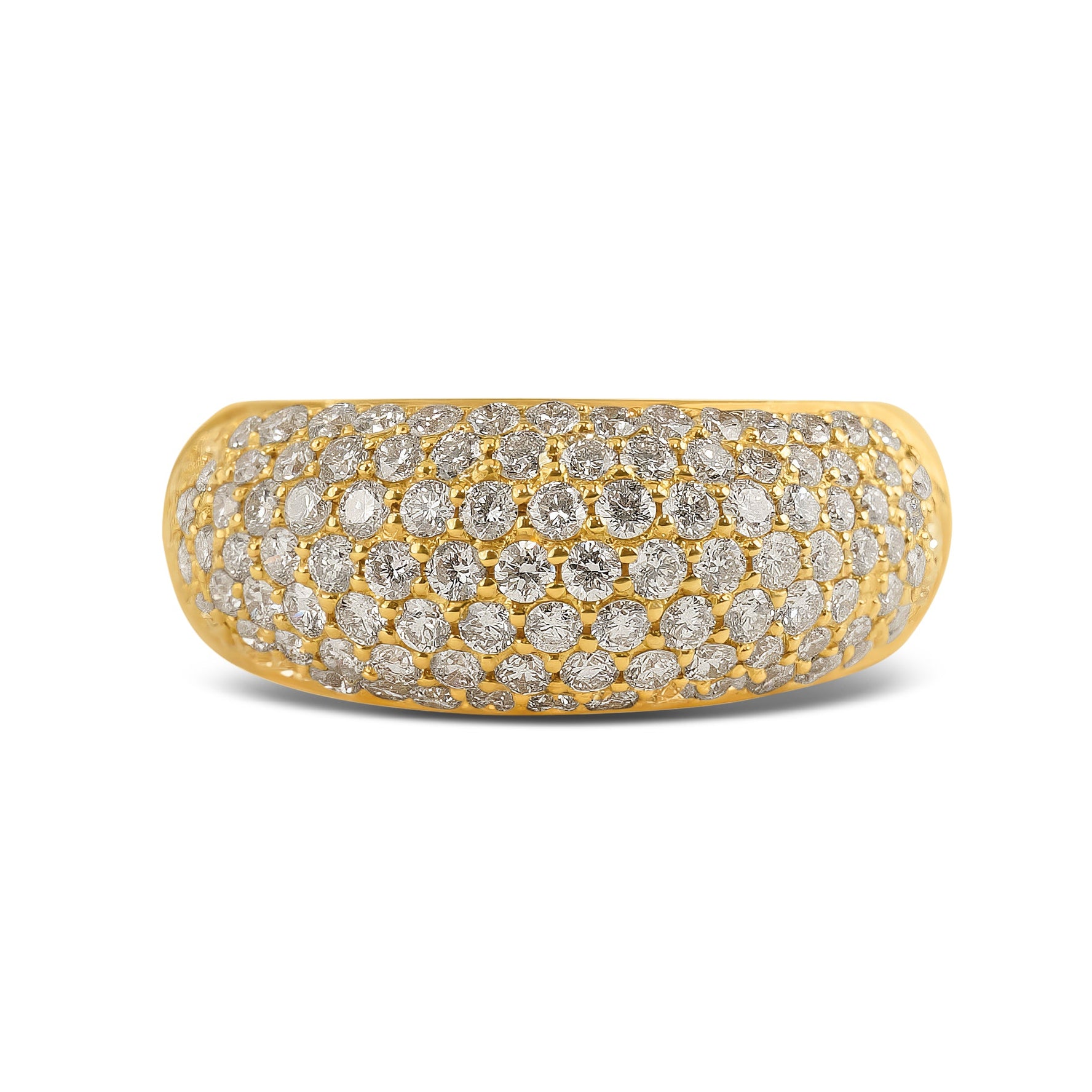 Yellow Gold Domed Diamond Set Ring